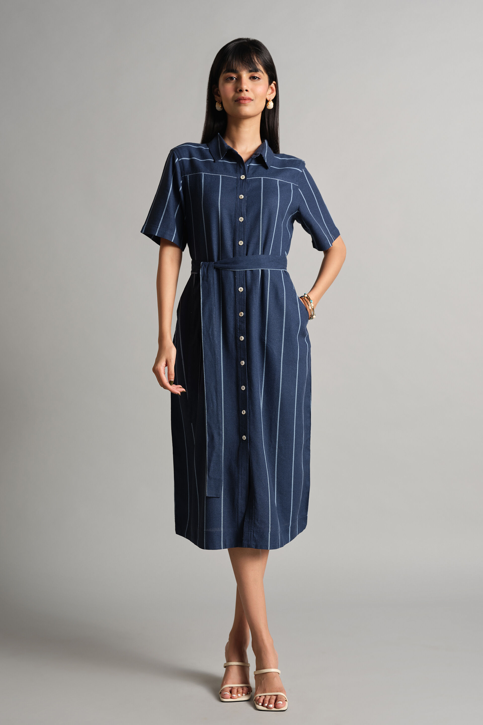 The Classic Striped Dress, Blue, image 1
