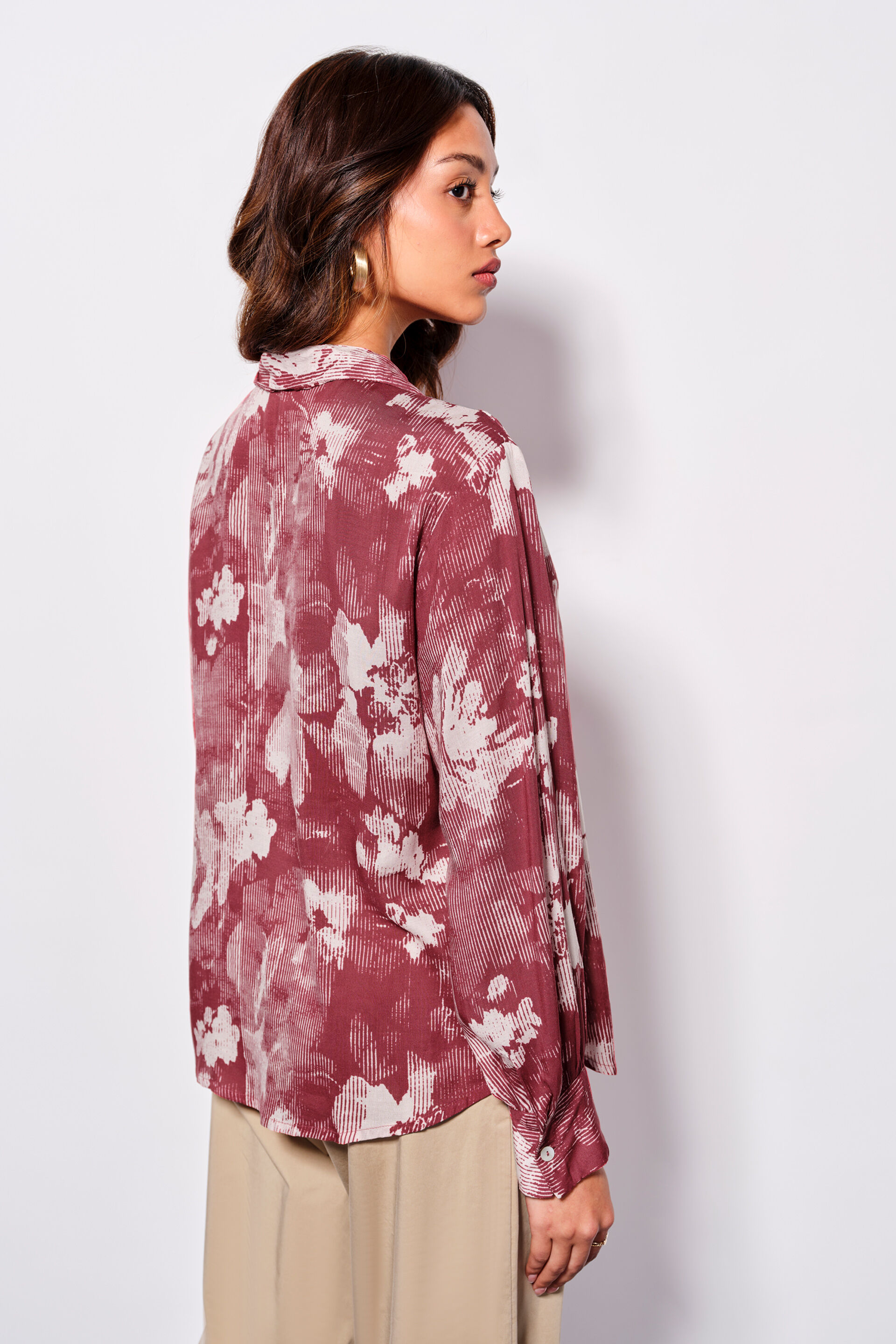 Serene Flora Modal Tops, Maroon, image 3
