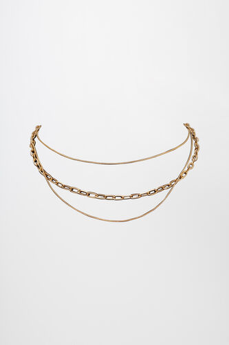 Gold Brass Necklace, , image 1