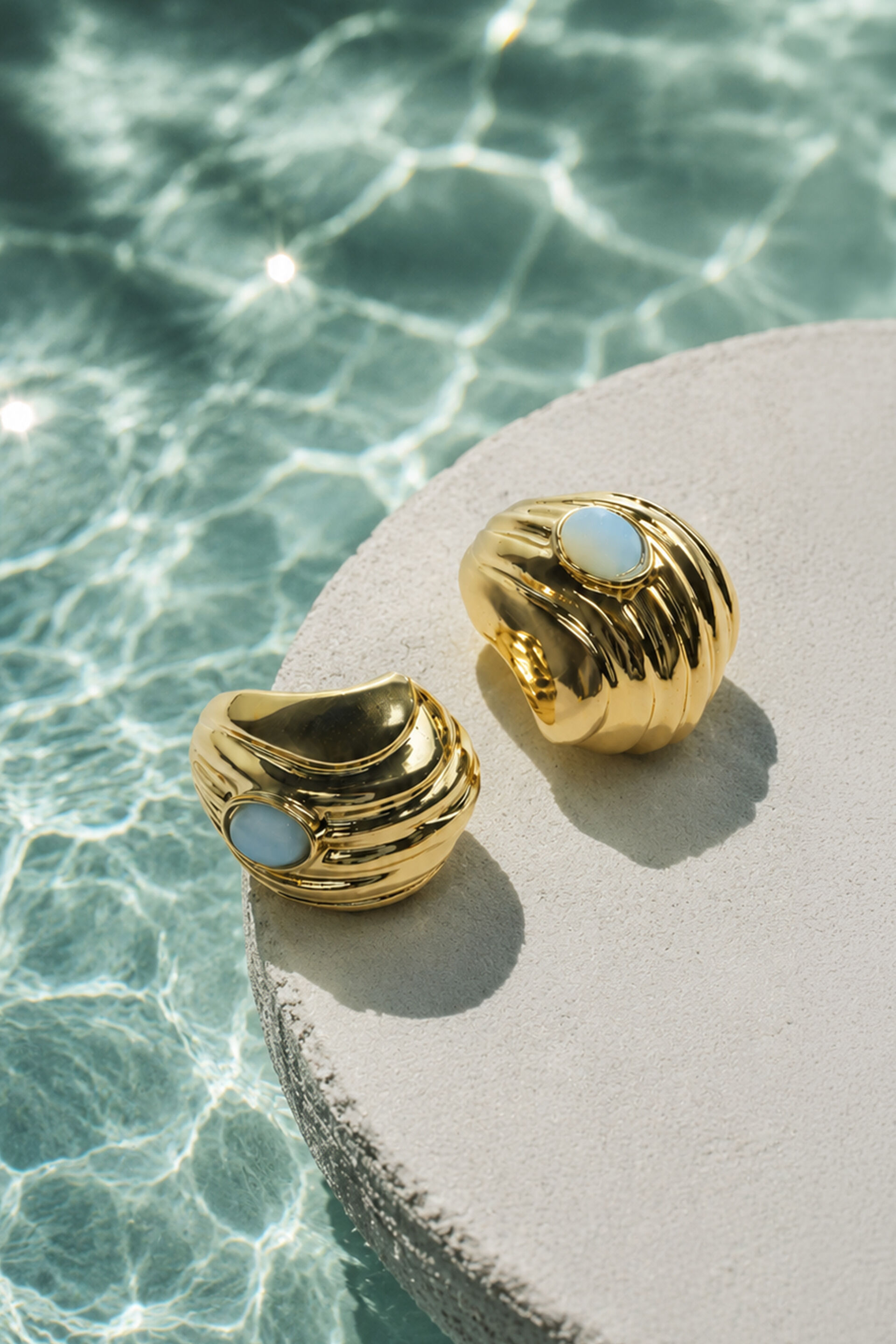 Misty Stone Wave Studs