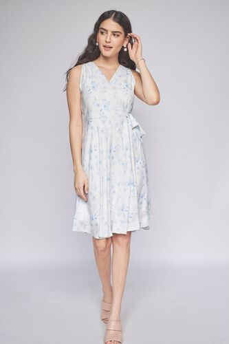 4 - Blue Floral Curved Dress, image 2