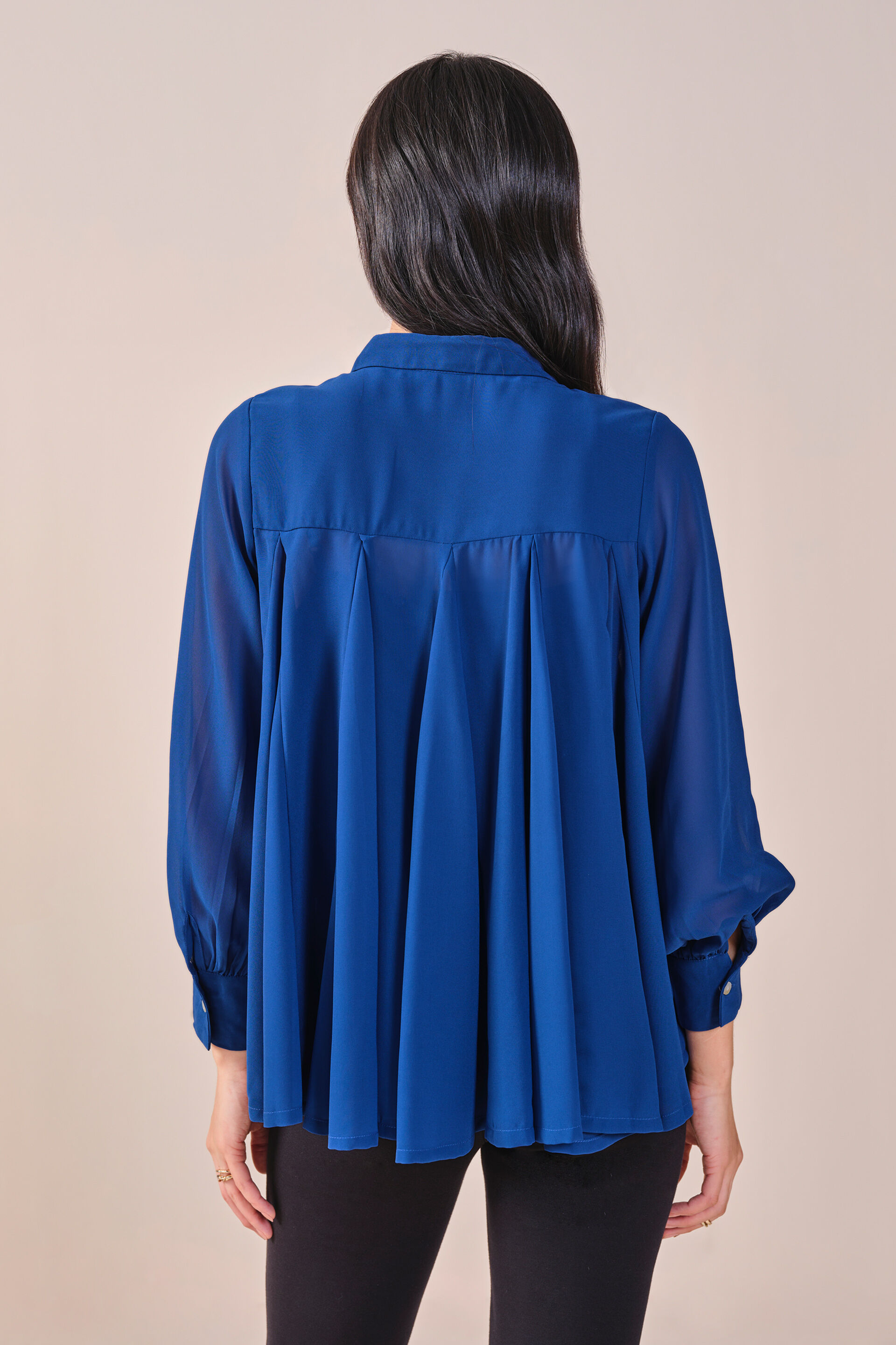 Delilah Printed Shirt, Navy Blue, image 4