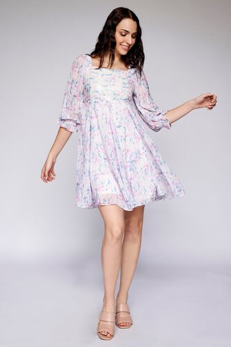 2 - Blue & Pink Floral Fit & Flare Dress, image 2