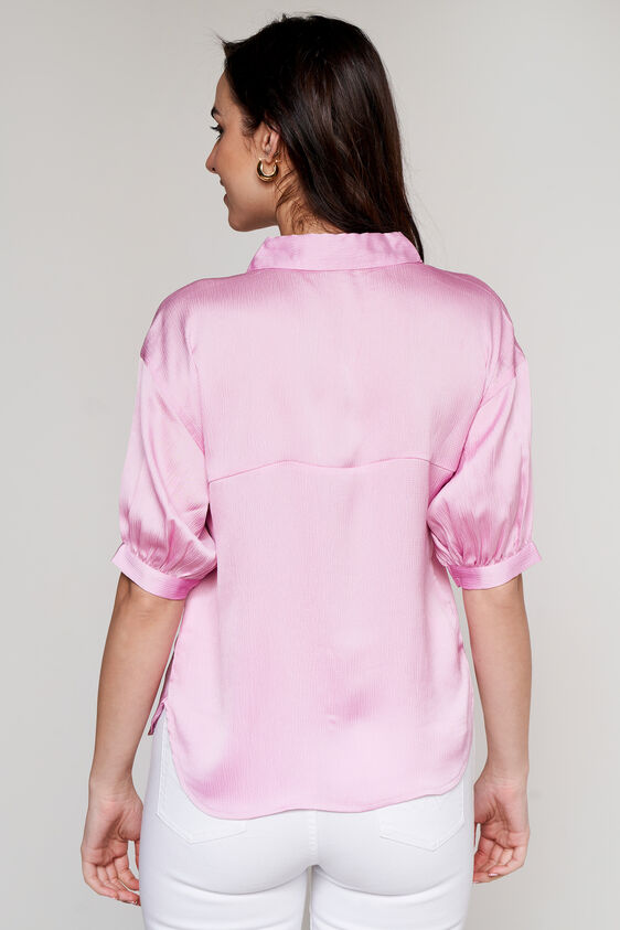 Lilac Embellished Satin Shirt, Pink, image 4