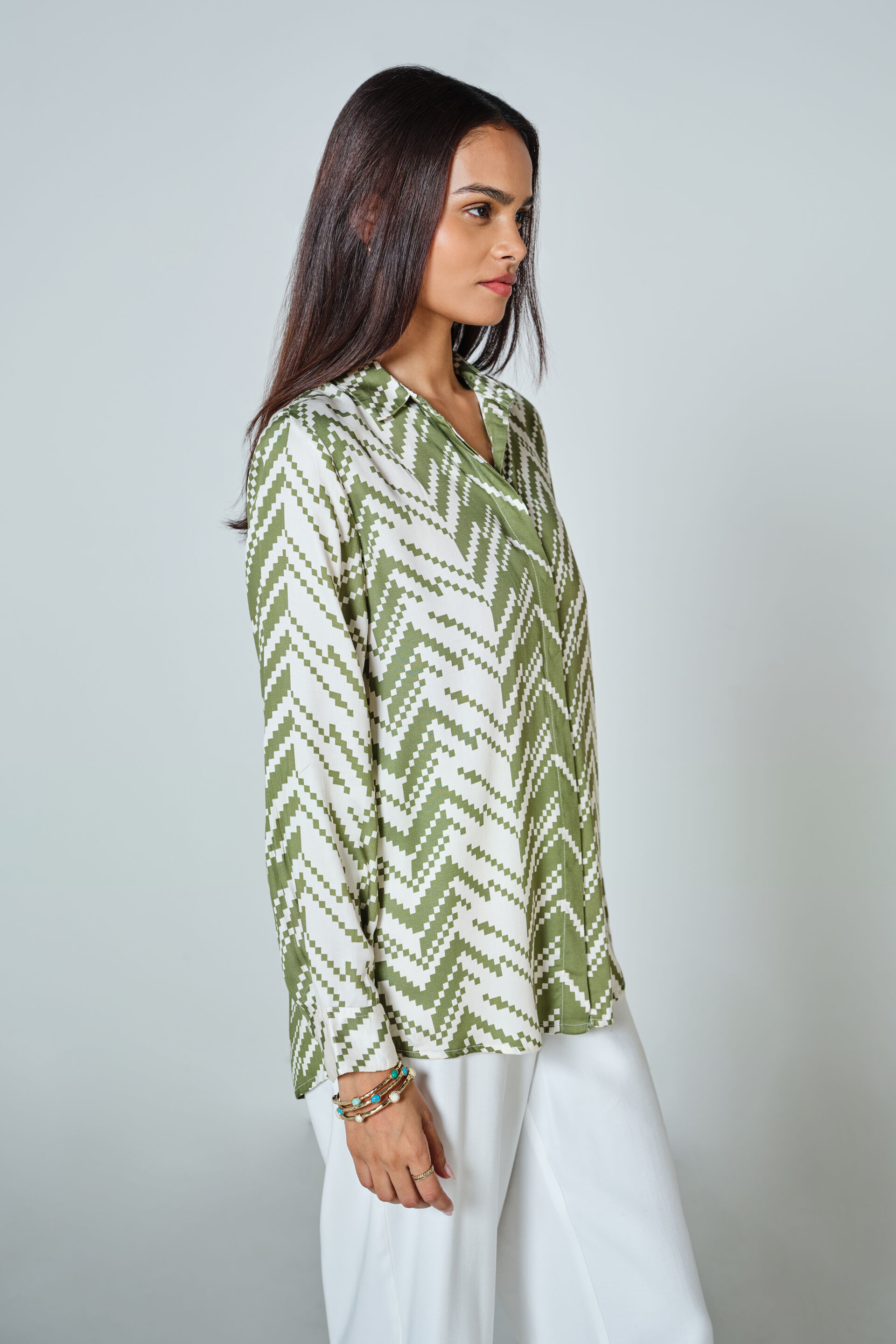Graphic Grove Modal Top, Green, image 3