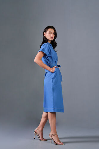 Blue Hue Viscose Blend Shirt Dress, Blue, image 3