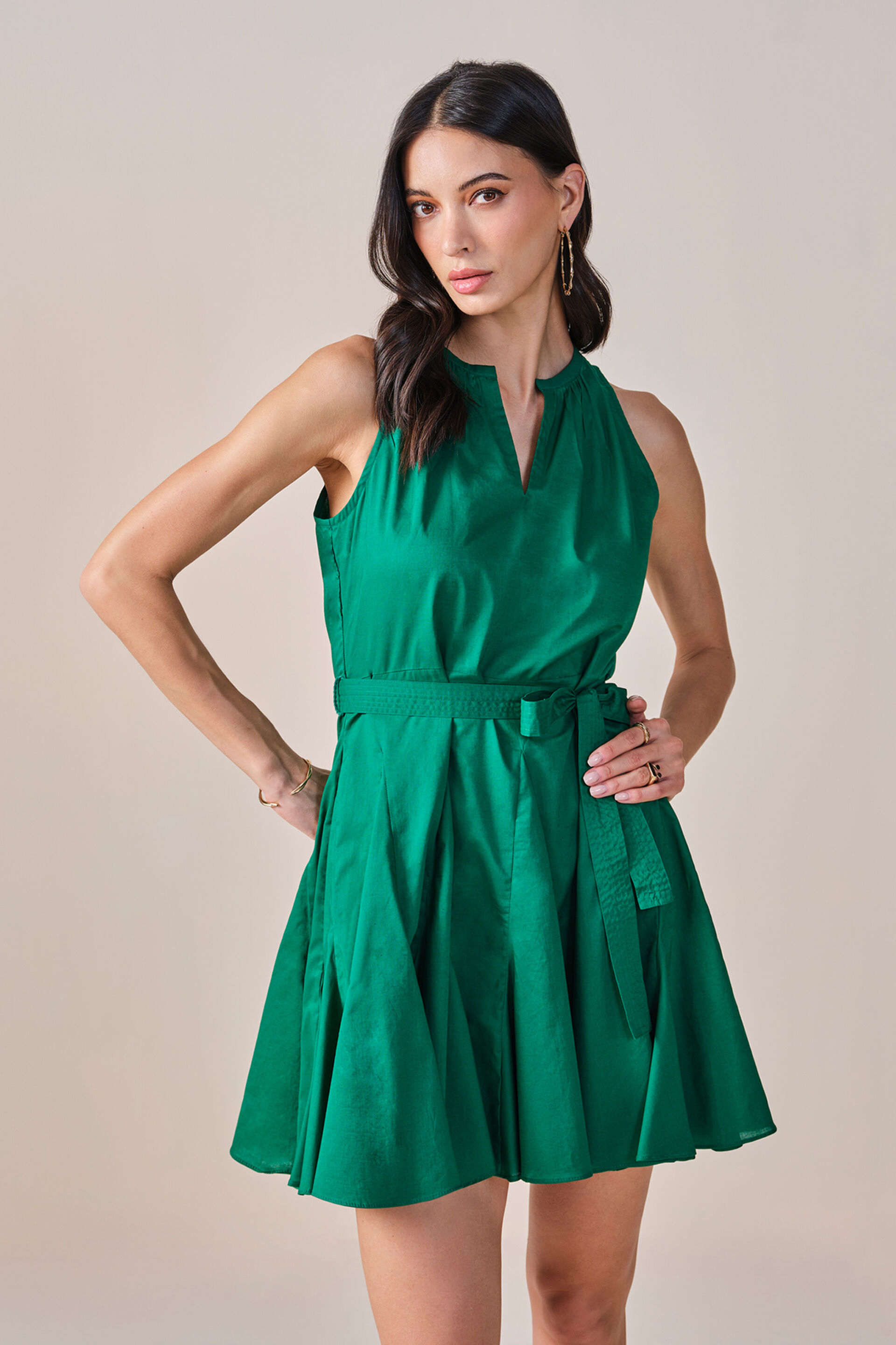 Sea&rsquo;s the Day Cotton Dress, Green, image 2