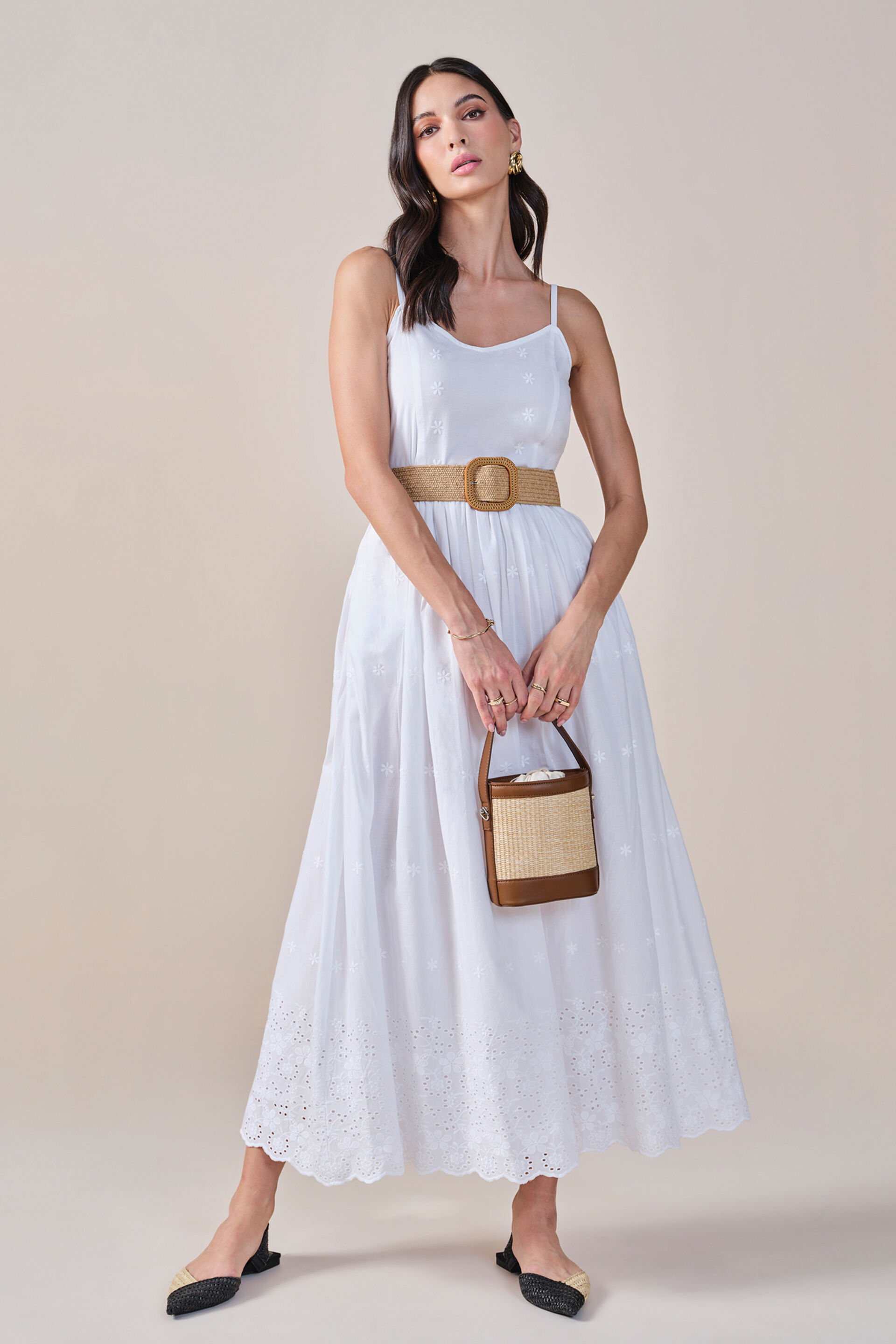 Bloomingale Cotton Dress, White, image 2