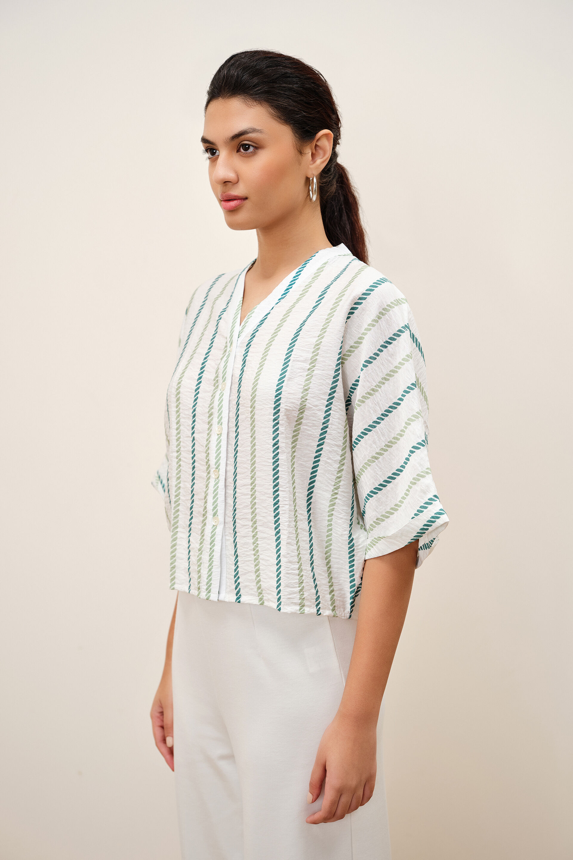 Rivelle White Stripes Top, White, image 4