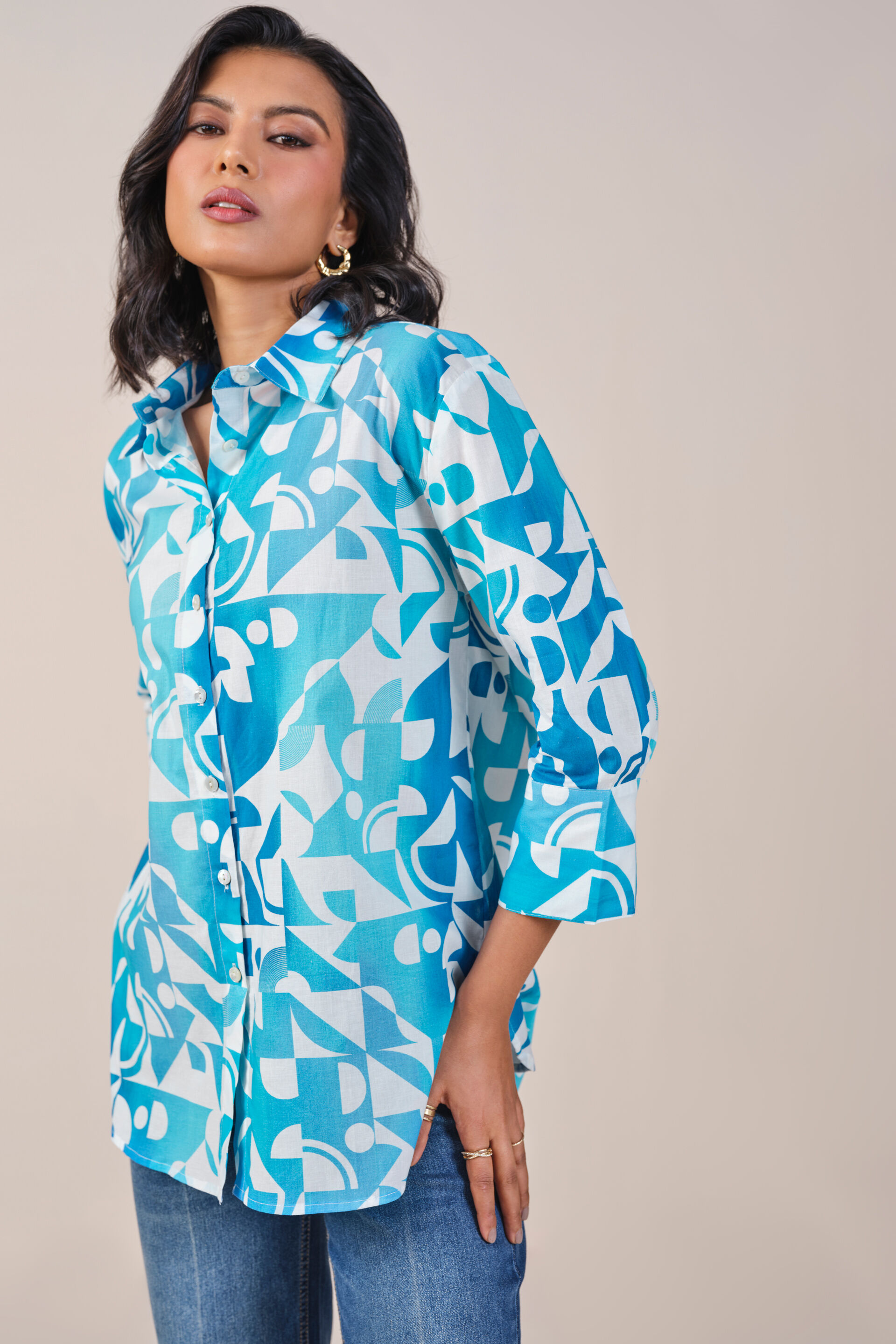 Maze Shirt, Blue, image 7