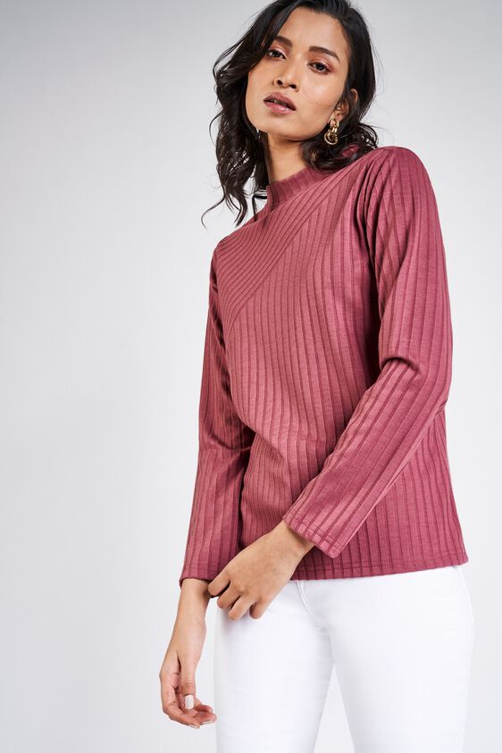 3 - Rose Wood Round Neck A-Line Long Top, image 3