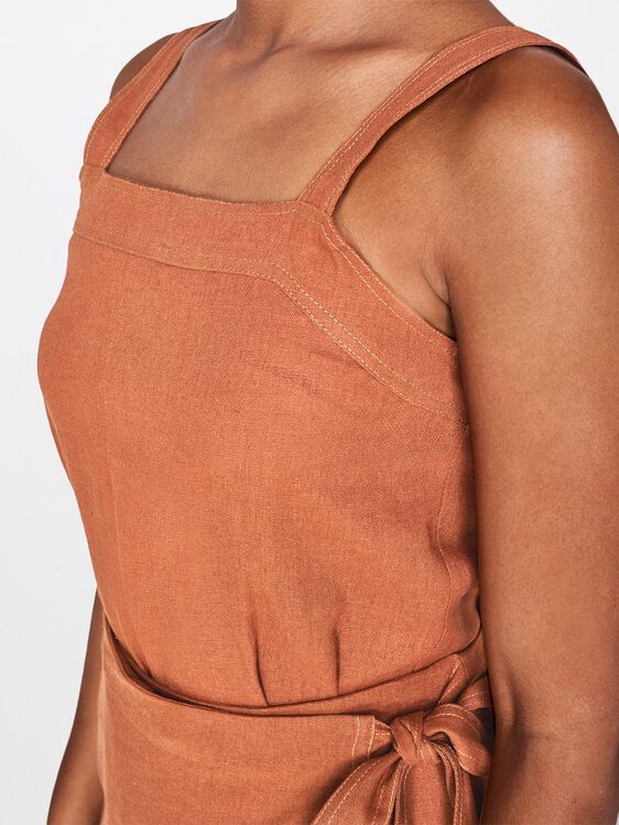7 - Brown Sheath Sleeveless Crop Top, image 7
