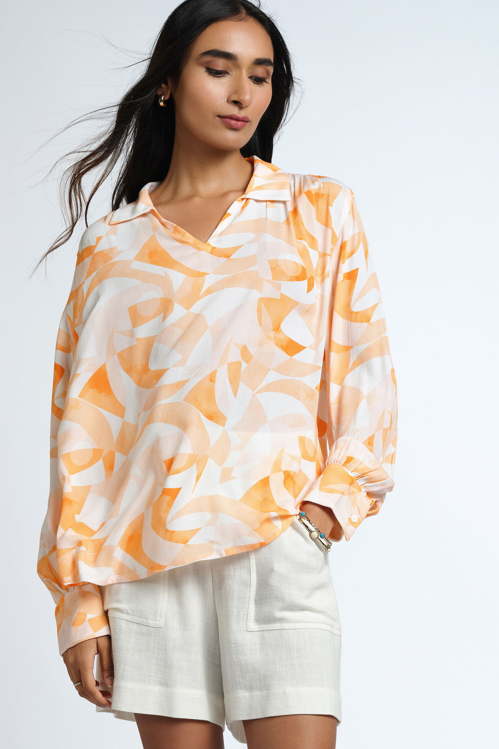 Coral Wave Top, Orange, image 1