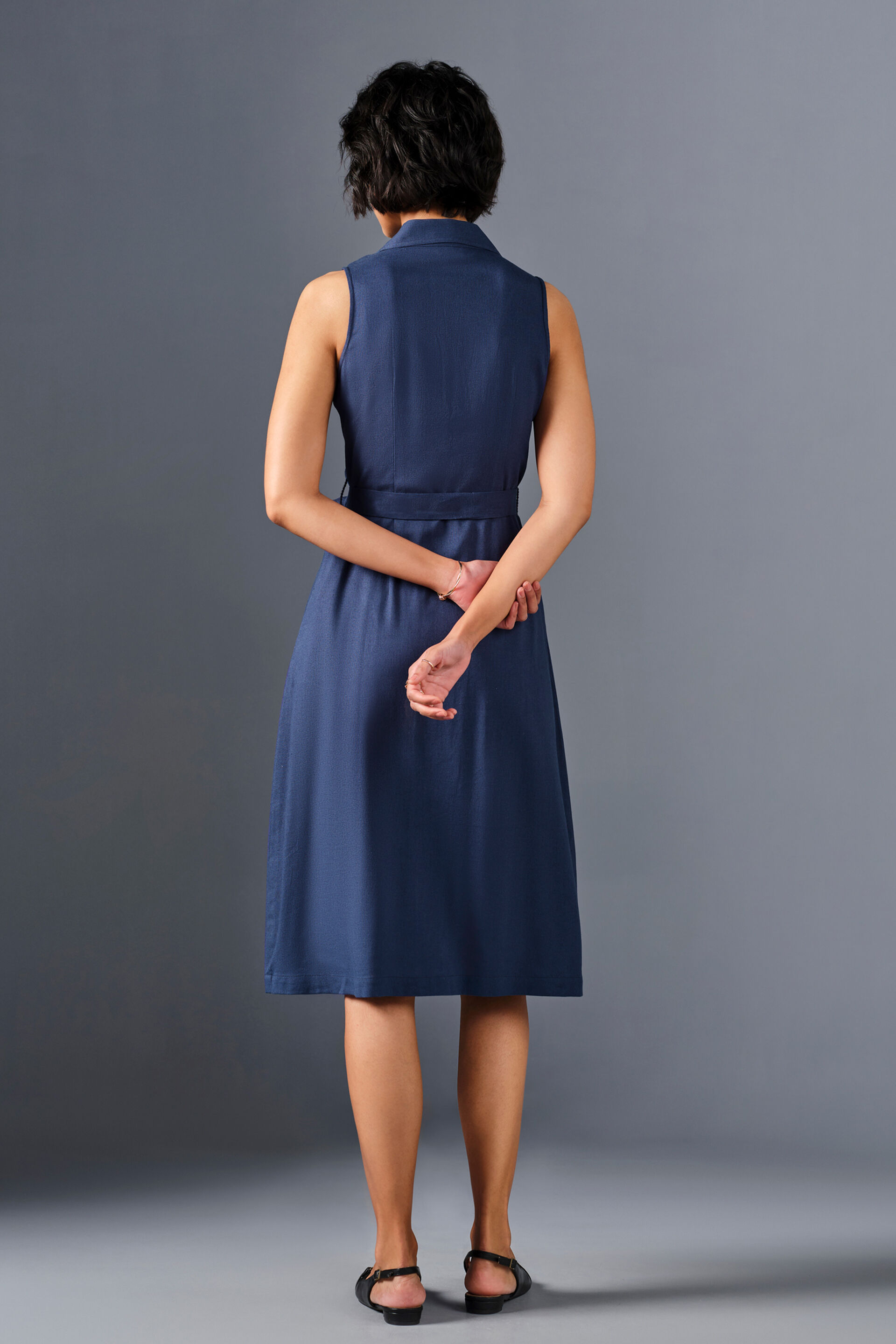 Twilight Viscose Blend Dress, Blue, image 5