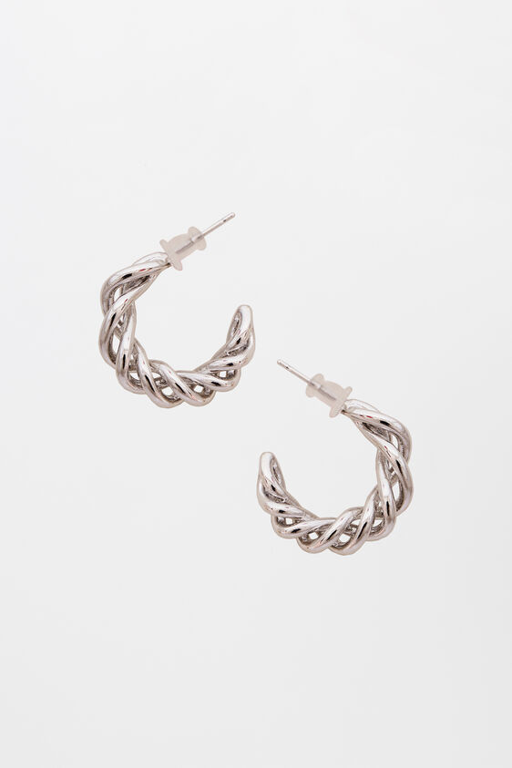 Silver Brass Earring, , image 1