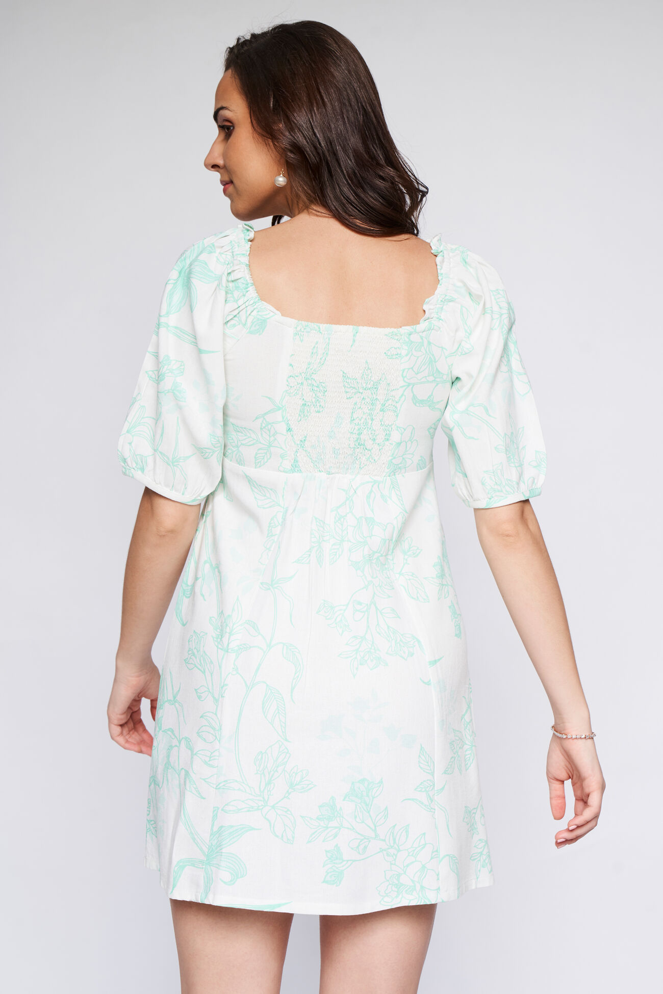 Mint Floral Fit And Flare Dress, Mint, image 6