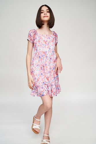 3 - Multi Color Floral Printed Fit And Flare Dress, image 3