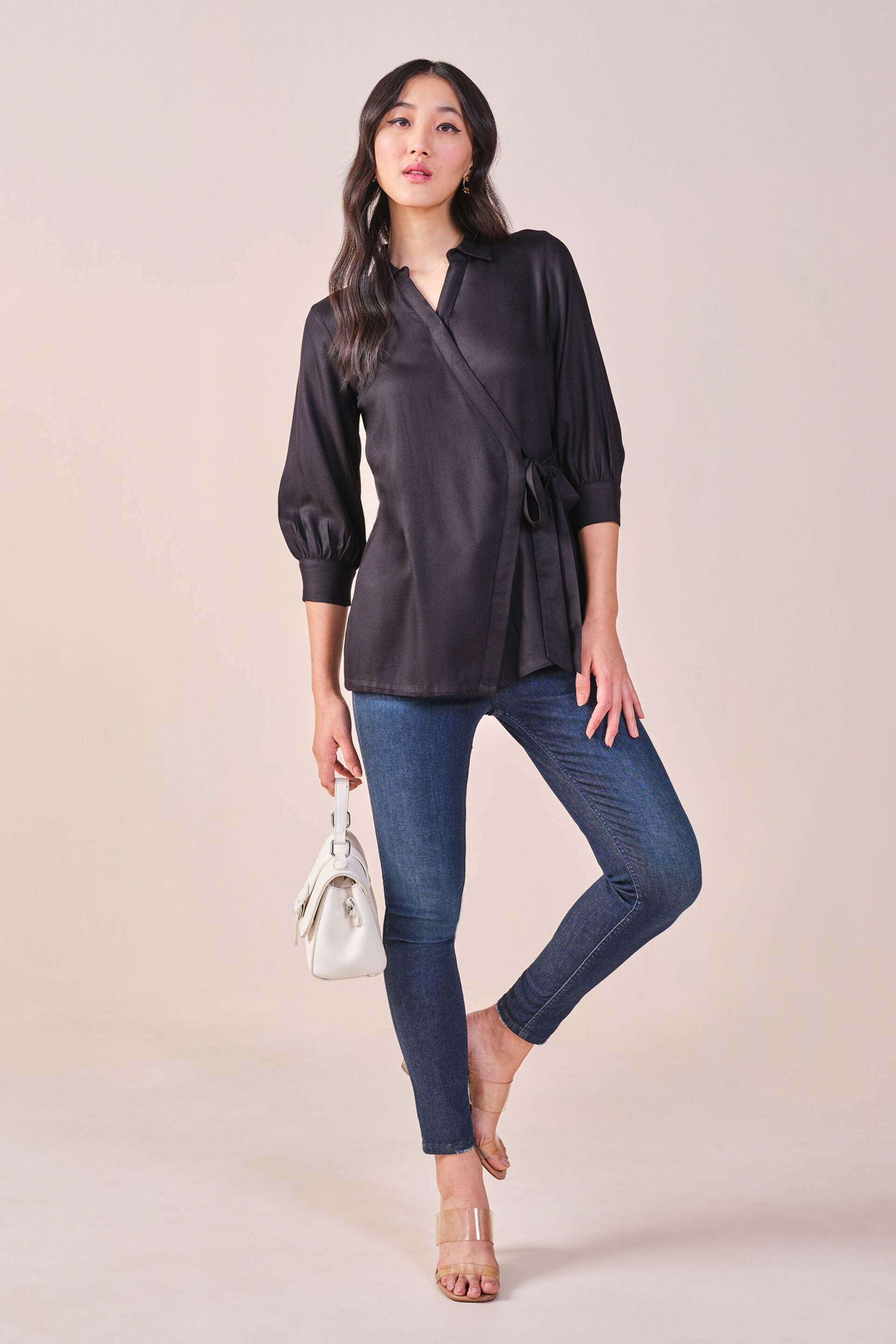 It'S A Wrap Viscose Shirt, Black, image 2
