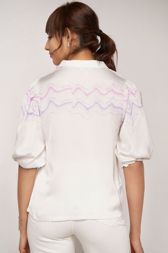 White Abstract Curved Top, White, image 5