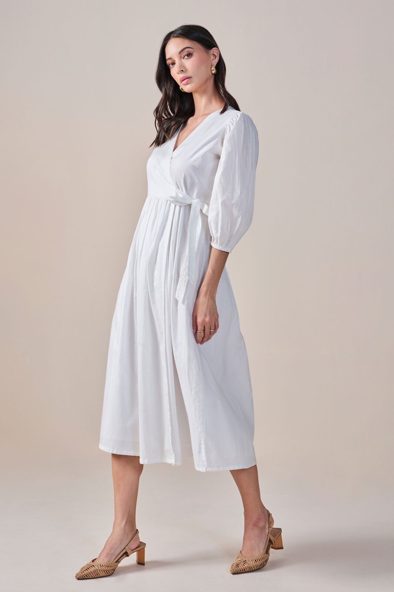 City Muse Cotton Dress, White, image 3