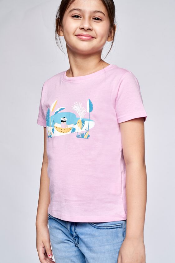 4 - Lilac Graphic Straight Top, image 4