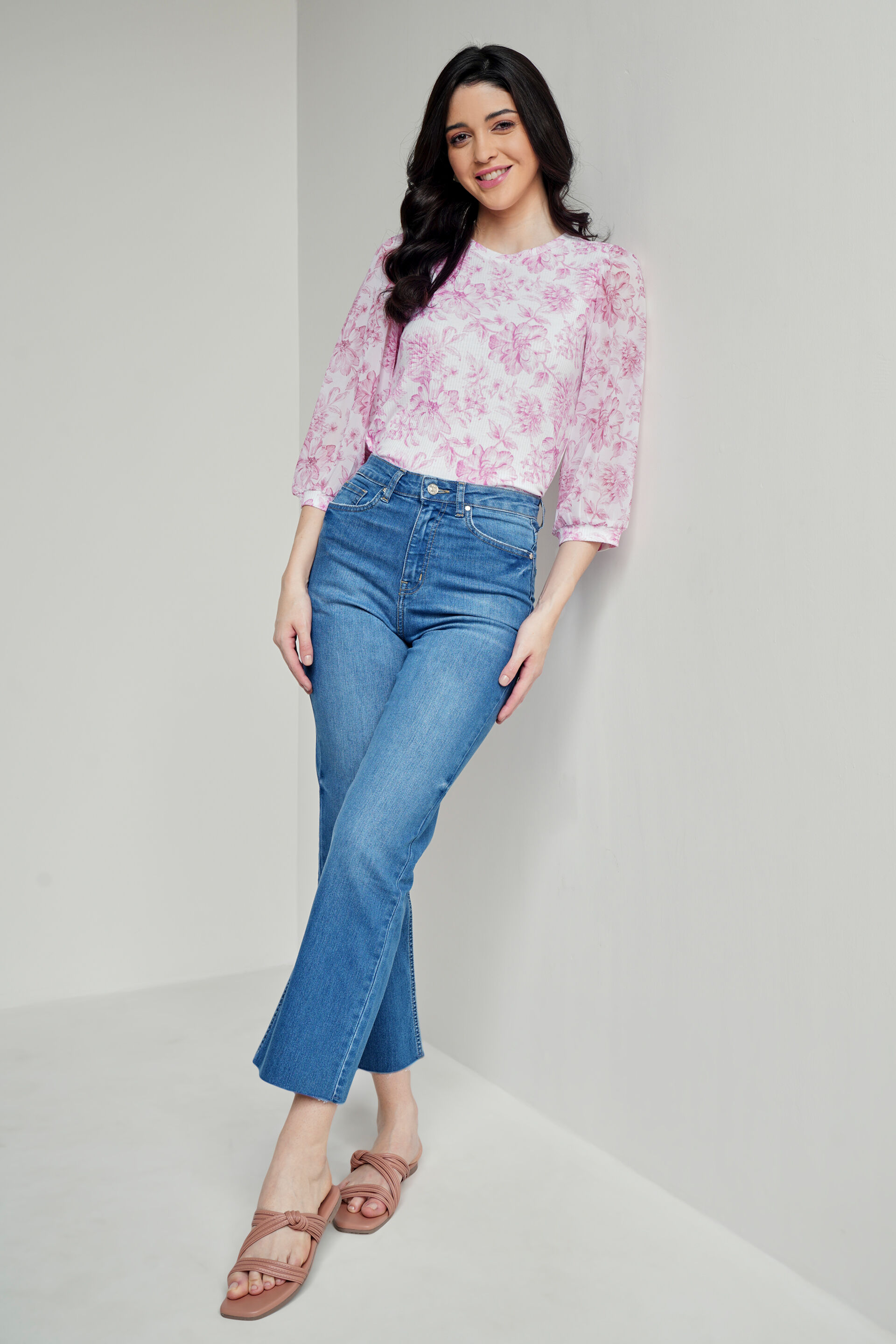 Pink Floral Top, Pink, image 3