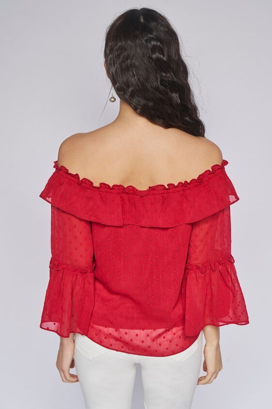 5 - Red Solid Straight Top, image 5