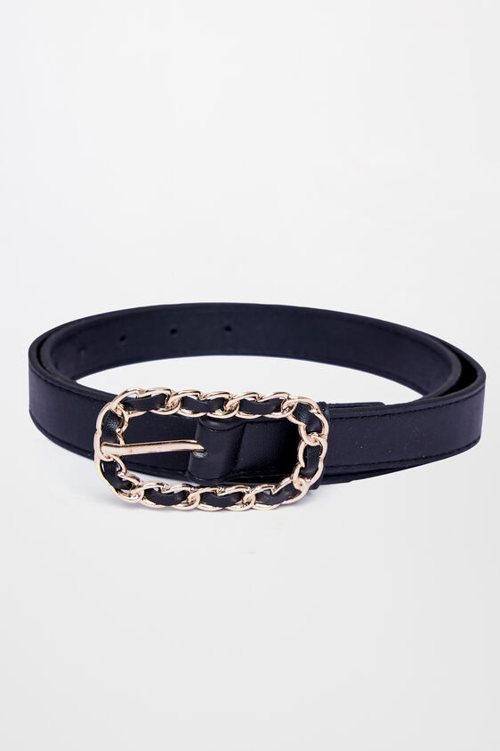 Black Polyurethane Belt, Black, image 1