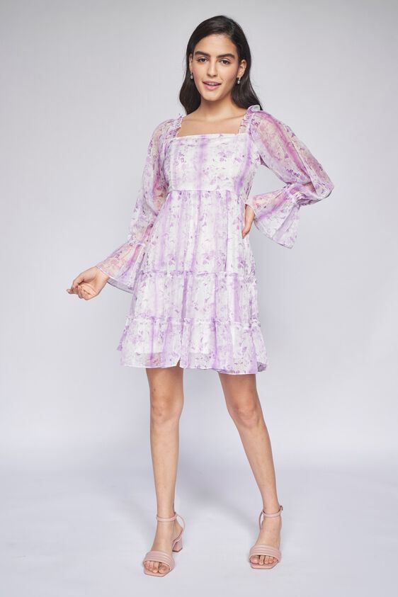 2 - Lilac Tie & Dye Flared Dress, image 2