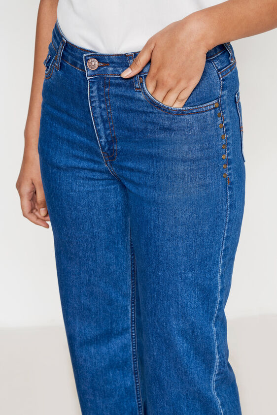 Medium Blue Solid Flared Bottom, Blue, image 5