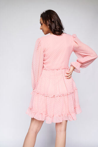 Pink Flounce Ruffles Dress, Pink, image 5