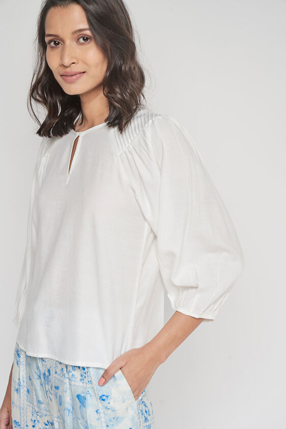 White Regular Length Straight Straight Top, White, image 1