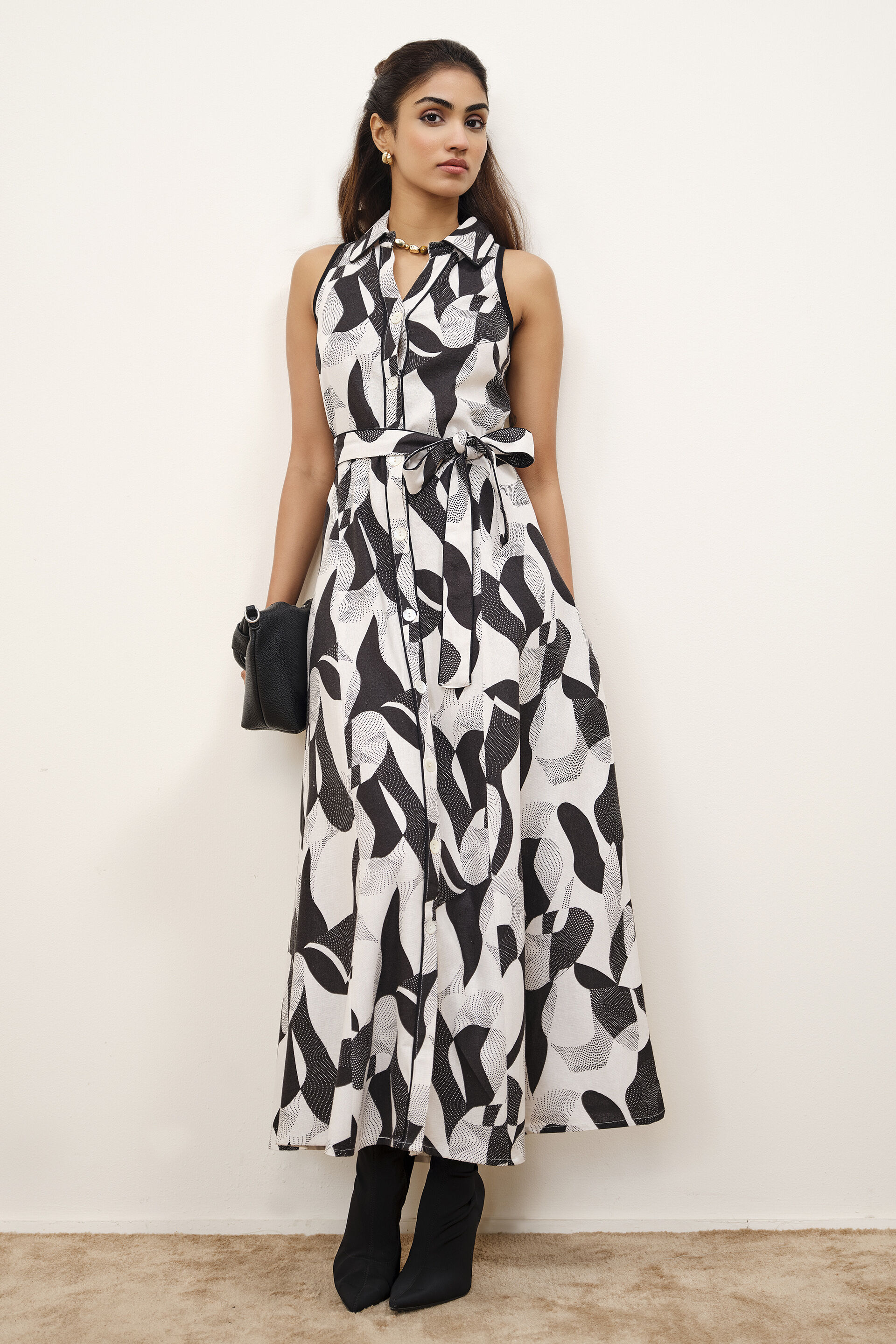 Naima Black & White Dress, Black, image 2