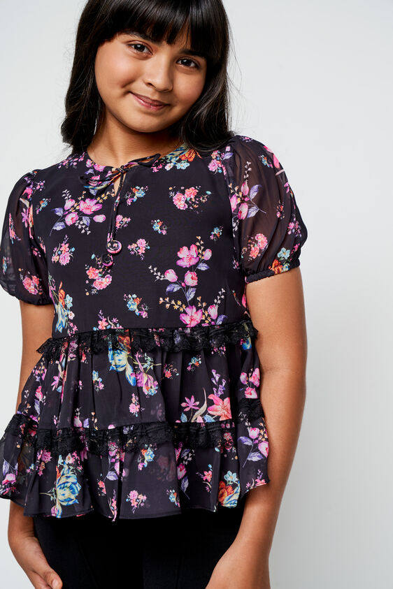 Black Bloom In Dark Top, Black, image 1