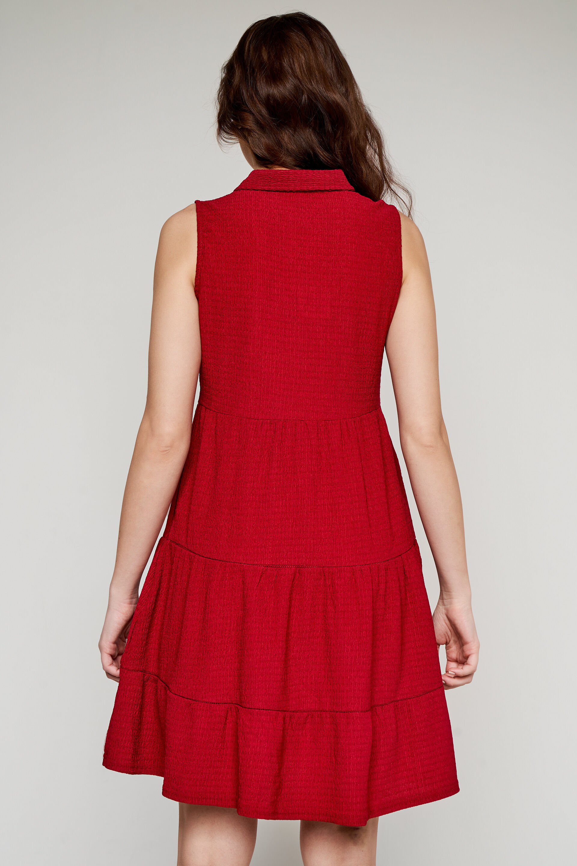 Maroon Solid Curved Dress, Maroon, image 5