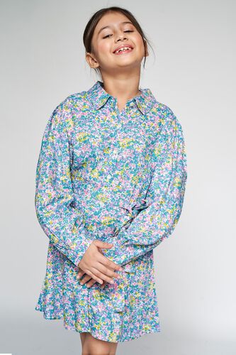 2 - Multi Color Floral Shirt Style Dress, image 2