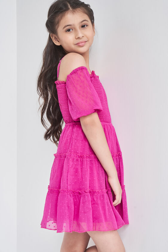 Pink Solid Straight Dress, Pink, image 3