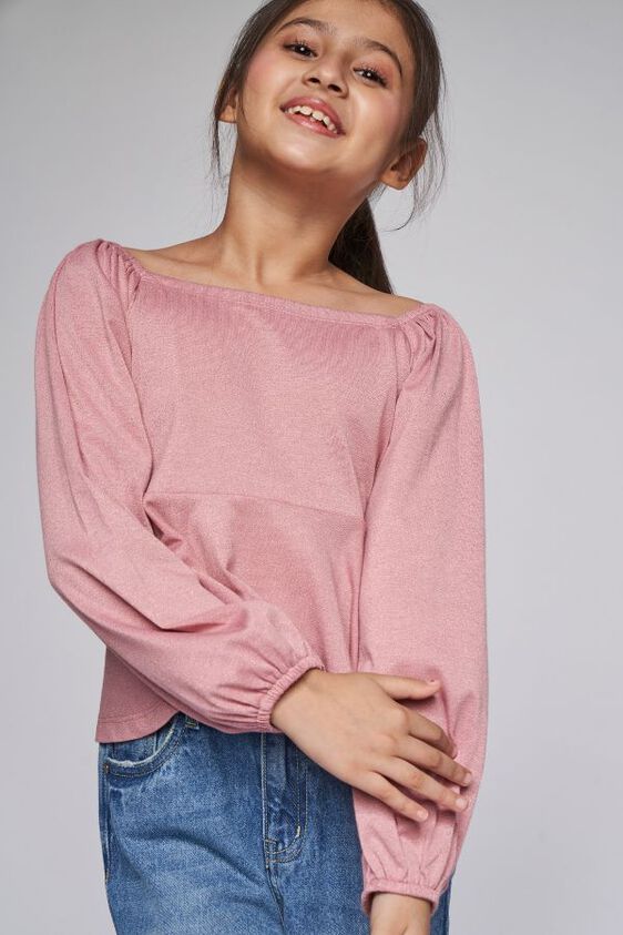 Blush Solid Peplum Top, Blush, image 3