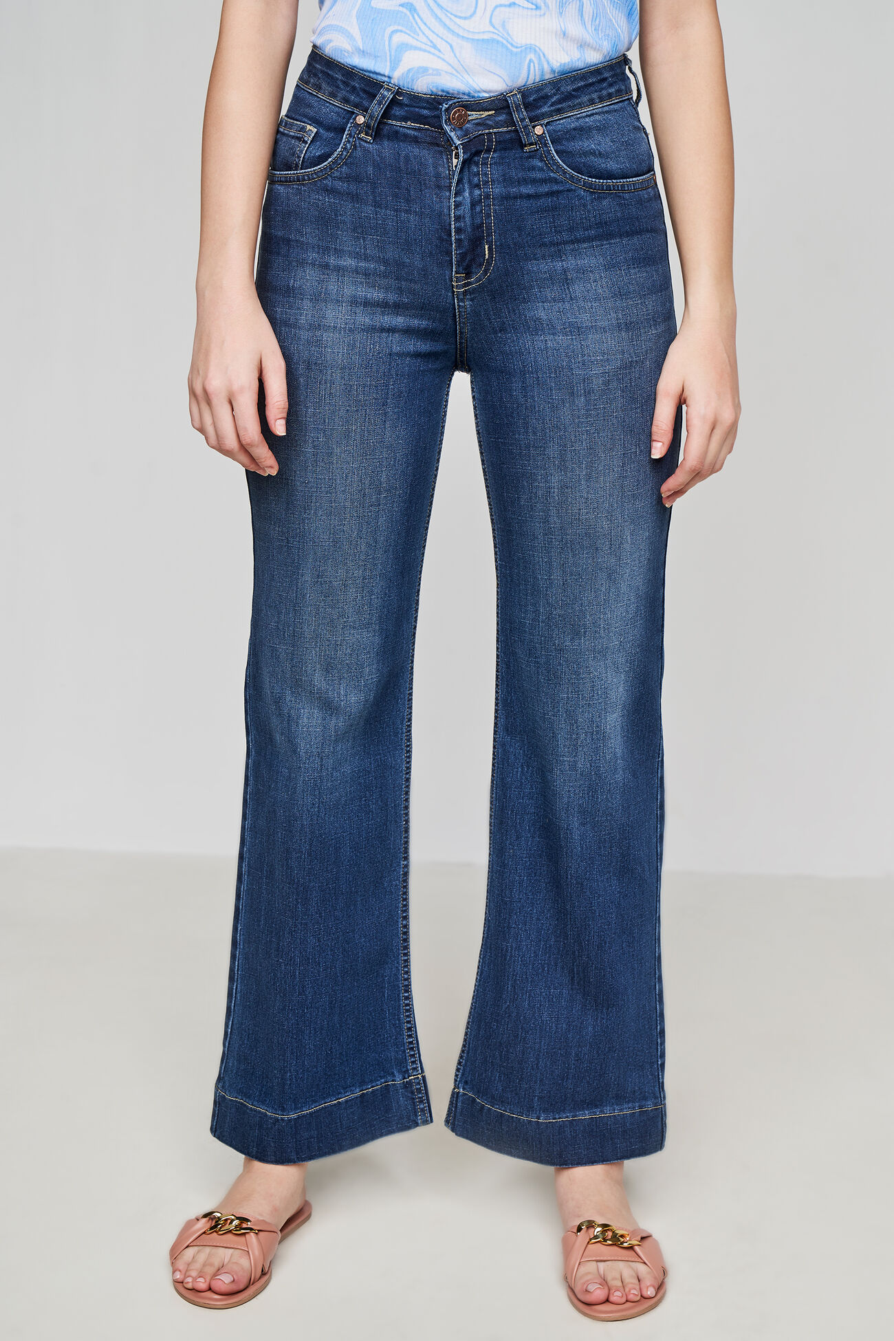 Midnight Blue Solid Straight Bottom, Midnight Blue, image 1