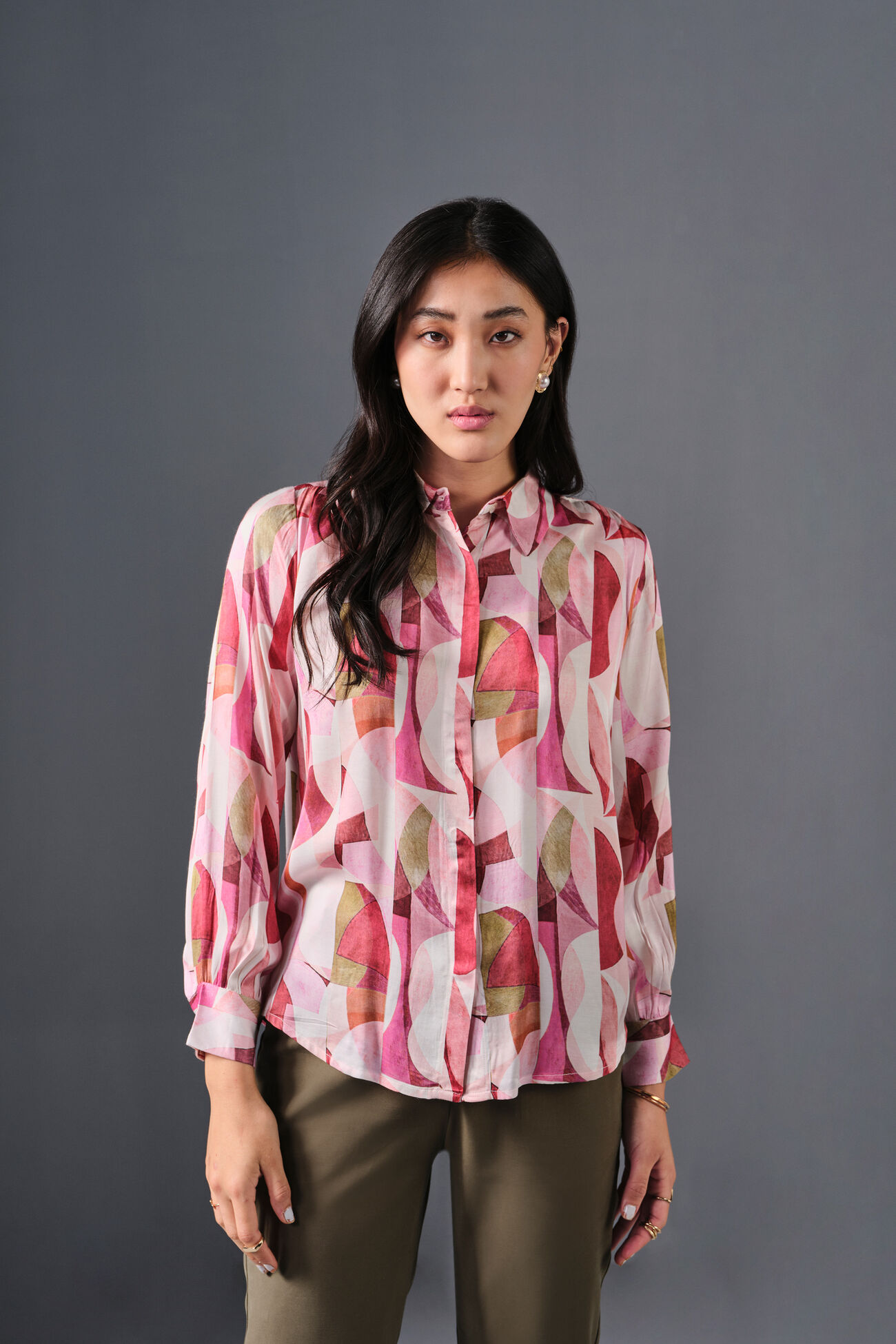 Boho Blossom Viscose Shirt, Pink, image 3