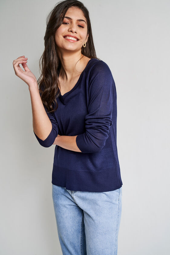Solid Straight Top, Indigo, image 1