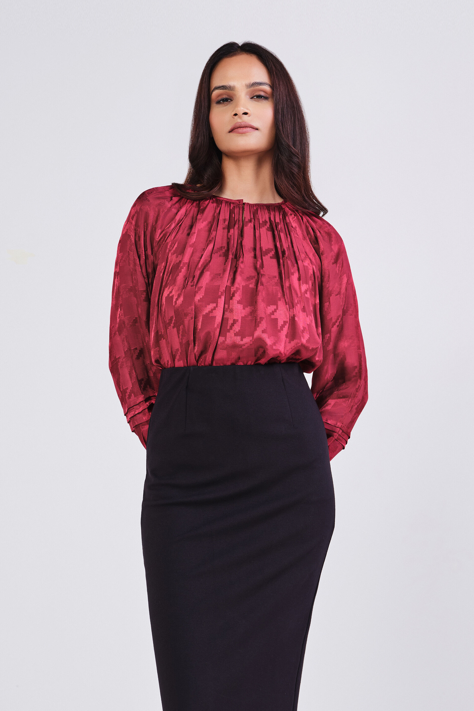 Avocet Top, Maroon, image 2