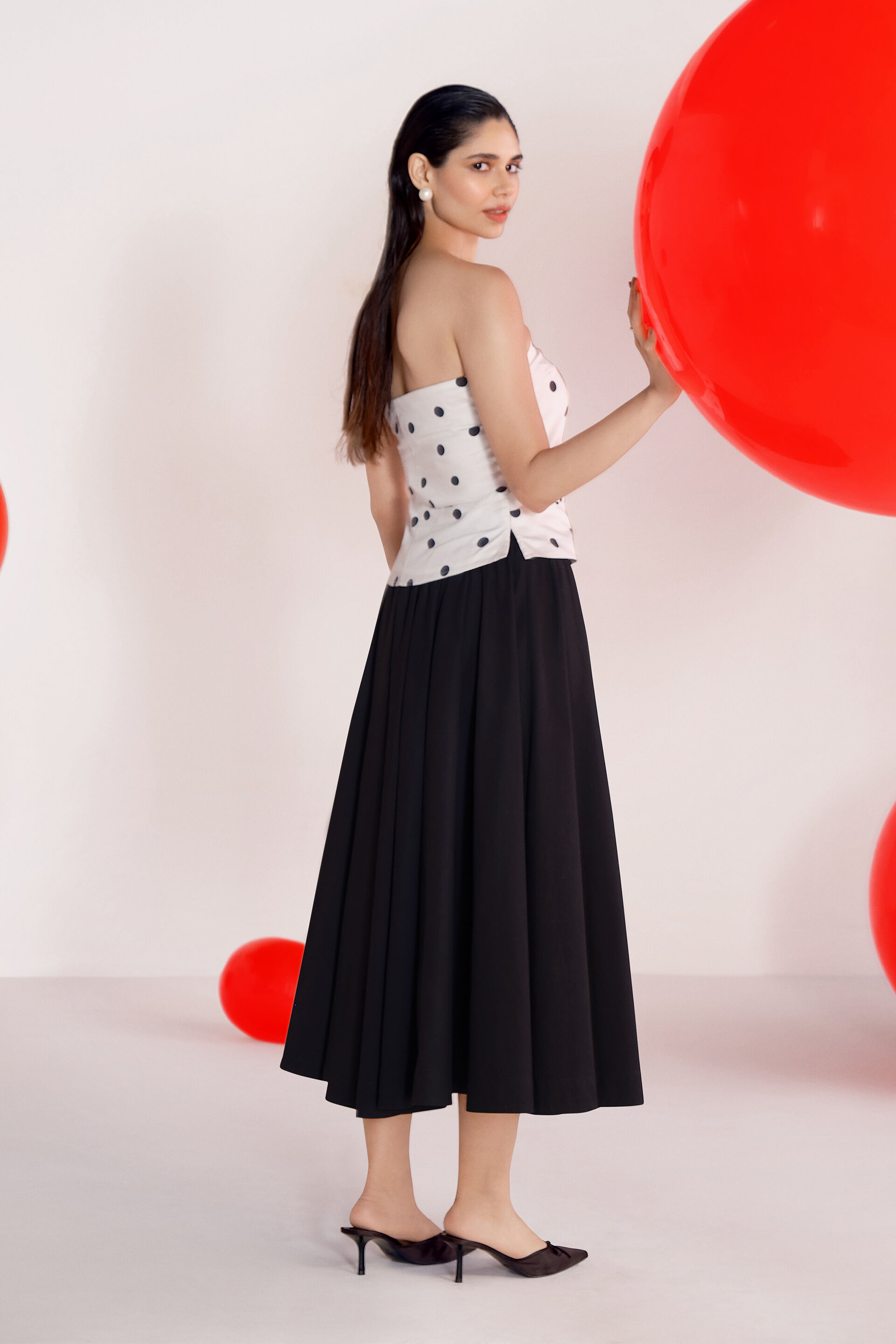 Polka Pop Cotton Top, White, image 2