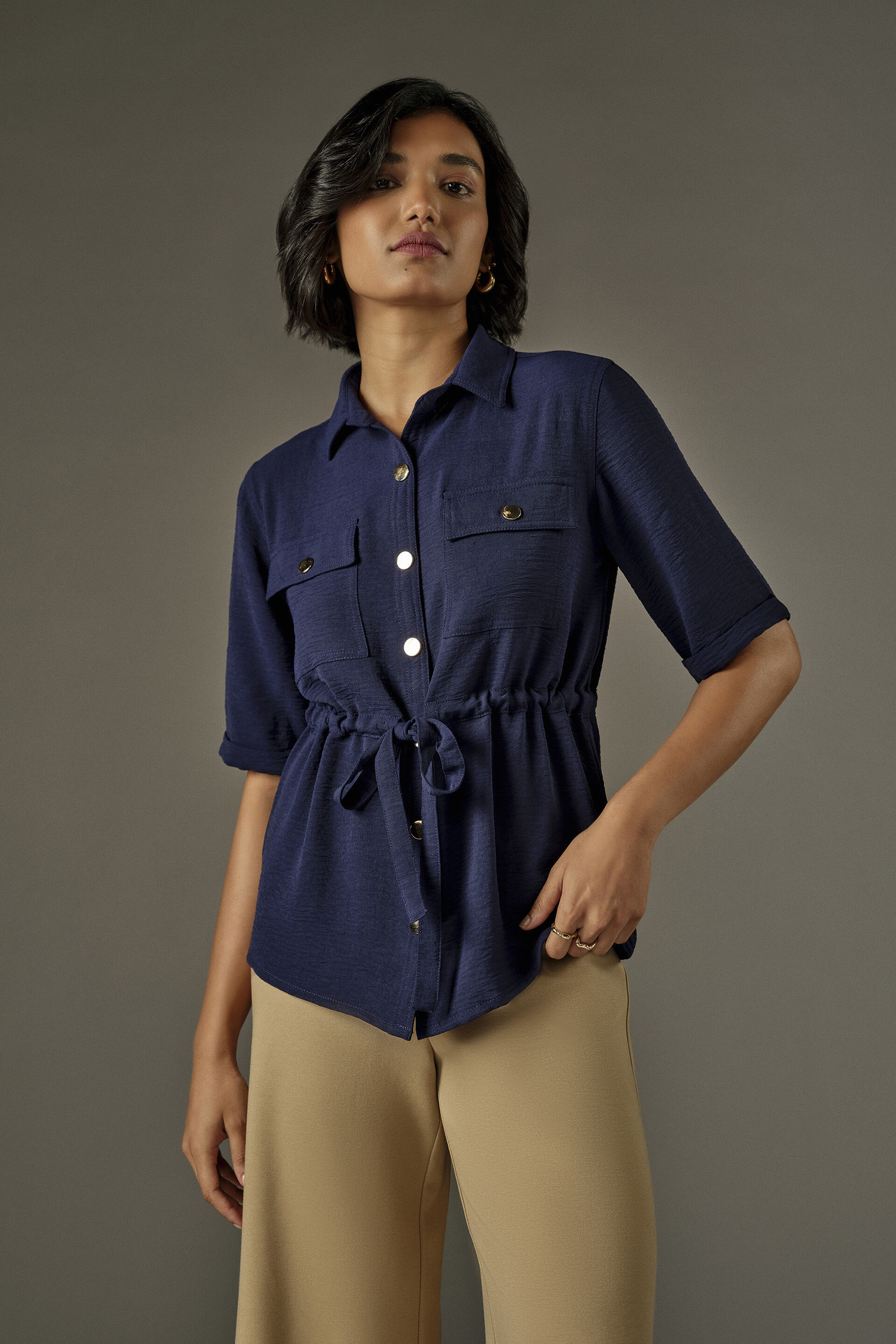 Buy Versatile Shirt in Navy Online for Women from AND India F26V109TCEY ...