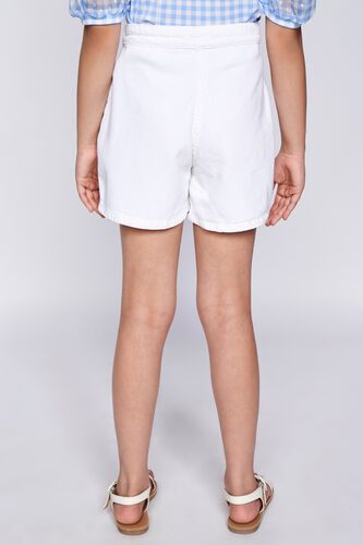 6 - White Solid Straight Shorts, image 7