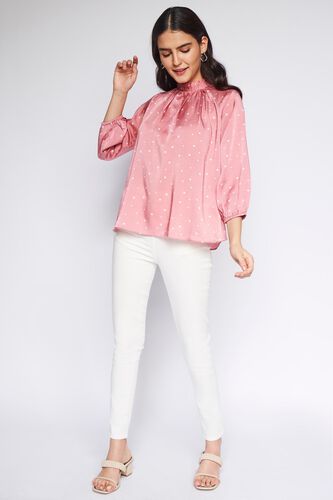 4 - Blush Polka Dots Flared Top, image 4