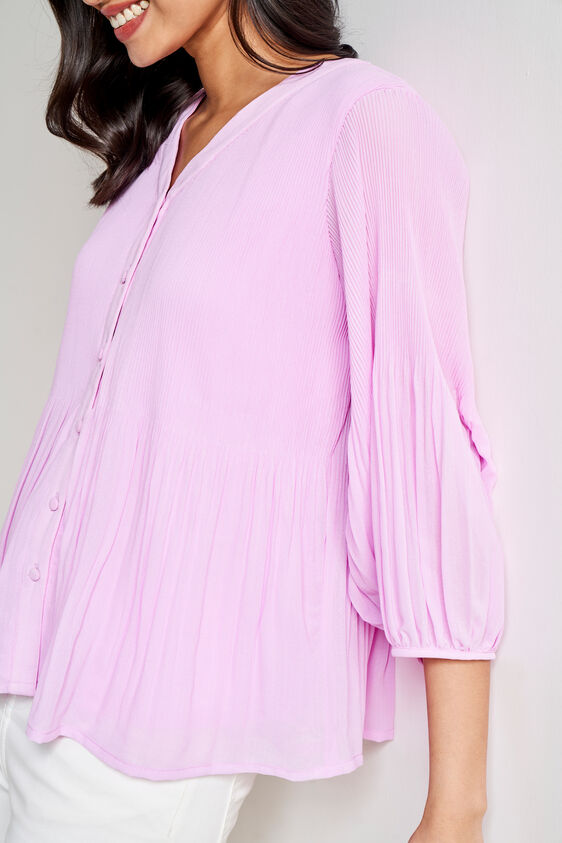Lilac Solid Flared Top, Lilac, image 2
