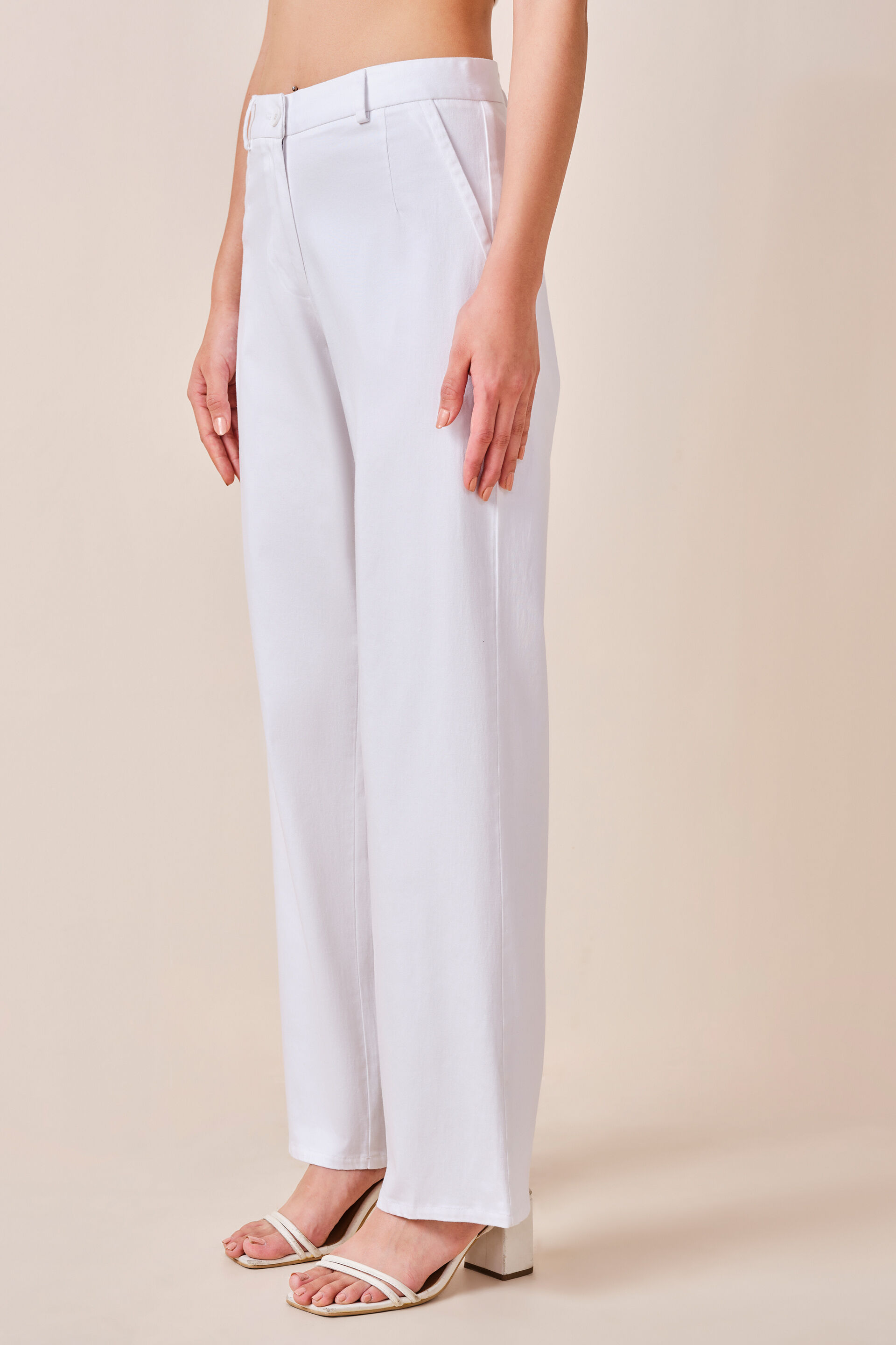 Lyla Cotton Trousers, Off White, image 4