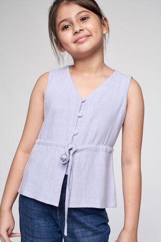1 - Lilac Solid Fit and Flare Top, image 1