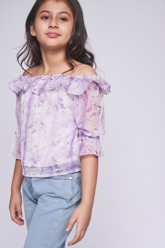 1 - Lilac Tie & Dye Straight Top, image 1